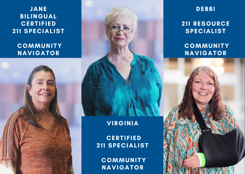pictures of UWENM's three Community Navigators for 211